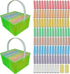 108 Jumbo Sidewalk Chalk Sticks with 2 Sponge Erasers and 2 Storage Boxes