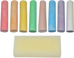 108 Jumbo Sidewalk Chalk Sticks with 2 Sponge Erasers and 2 Storage Boxes