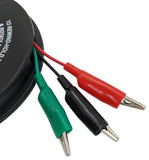 3 Wire 20 Foot Retractable Test Leads, Red / Black / Green 18 Gauge Wire with Alligator Clips on each End for Electrical Troubleshooting Cars / Boats