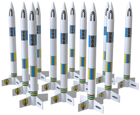 Estes 1764 Generic E2X Rocket Bulk Pack, Includes 12 Model Rocket Kits (Beginner Skill Level)