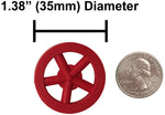 100 Pack Red 35mm Front Wheels with Spokes for Co2 Dragsters