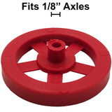 100 Pack Red 35mm Front Wheels with Spokes for Co2 Dragsters