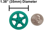 100 Pack Green 35mm Front Wheels with Spokes for Co2 Dragsters