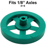 100 Pack Green 35mm Front Wheels with Spokes for Co2 Dragsters