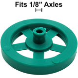 100 Pack Green 35mm Front Wheels with Spokes for Co2 Dragsters