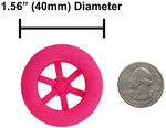 100 Pack Pink 40mm Rear Wheels with Spokes for Co2 Dragsters