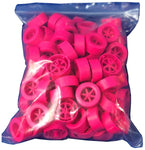 100 Pack Pink 40mm Rear Wheels with Spokes for Co2 Dragsters