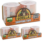 Gorilla 6 Count 30 Yard Packaging Tape Refill Rolls, Tough & 3" Wide, Heavy Duty