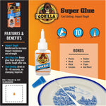 Gorilla 15 Gram Tube Super Glue, Dries in 10-45 seconds