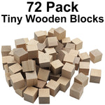 72 Pack ¾-inch (0.75") Wood Blocks, Mini Unfinished Wooden Cubes for Painting, Carving, and other DIY Craft Projects