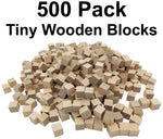 500 Pack ¾-inch (0.75") Wood Blocks, Mini Unfinished Wooden Cubes for Painting, Carving, and other DIY Craft Projects