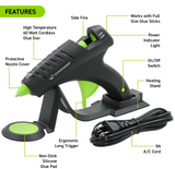 Cordless/Corded Full Size Glue Gun - High Temperature 60 Watt (Specialty Series CL-800F)