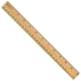 Westcott 12" Wood Ruler Measuring Metric and 1/16" Scale Inches with Single Metal Edge (10377)