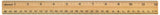 Westcott 12" Wood Ruler Measuring Metric and 1/16" Scale Inches with Single Metal Edge (10377)