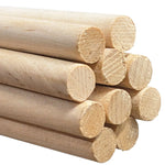 10 Pack 5/16" Diameter x 36" Length Birch Wood Dowels - Round Wooden Rods