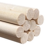 10 Pack 3/8" Diameter x 36" Length Birch Wood Dowels - Round Wooden Rods