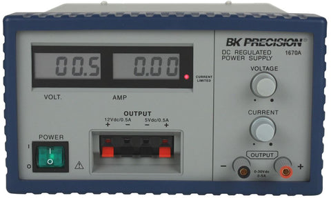 BK Precision Triple-Output 30V, 3A Digital Display DC Power Supply - Model 1670A