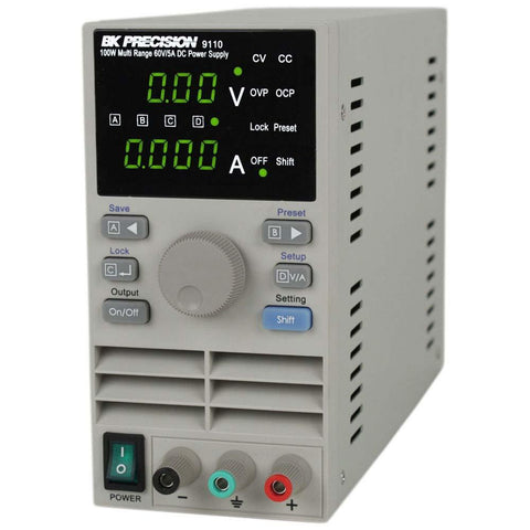 B&K Precision 9111 Multi Range DC Power Supply, 180W, 8A, 60V