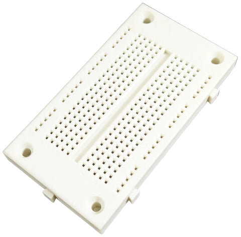 Premium Solderless Breadboard with 270 Tie-Points, White ABS Plastic with Mounting Holes (3.3" × 1.8")