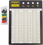 Premium Solderless Breadboard with Aluminum Backplate (2,390 Contact Points, 4 Binding Posts), 9.4" x 7.7"