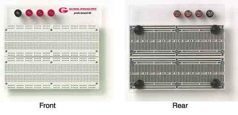 Global Specialties Transparent Proto-Board Model PB60<p>1,680 tie points, 4 binding posts