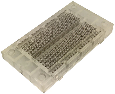 Premium Solderless Clear Breadboard with 270 Contact Points, Measures 3.35" x 1.83" x 0.35"