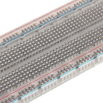 Premium Solderless Clear Plug-In Breadboard 830 Tie Points, 6.5" x 2.1" - ROHS Compliant