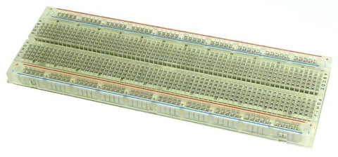 Solderless Clear Breadboard, 830 tie points, 6.5" x 2.1", Bronze Phosphorus Clip