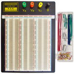 Premium Solderless Clear Breadboard with 70 Piece Jumper Wire Kit - 2,390 Tie Points, 9.4" x 7.7", 4 Binding Posts