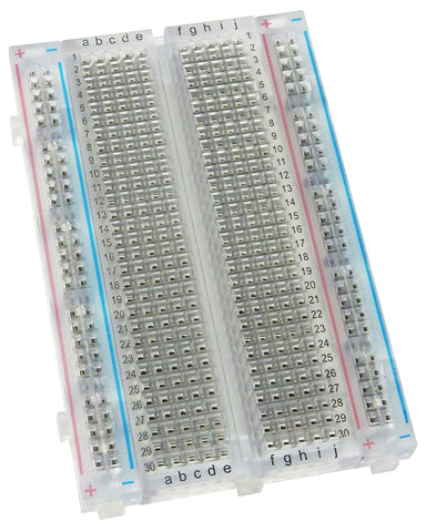 Premium Transparent Solderless Plug-in BreadBoard, 400 Tie Points, 2 Bus Strips, 3.3" x 2.1" with Adhesive Backing