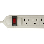 6 Outlet Surge Protector Power Strip, 6ft, 125VAC / 15A, UL Listed