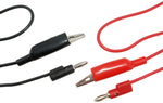 24 Inch Banana to Large Alligator Clip Test Lead Set, Includes 1 Red and 1 Black