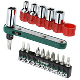 Pro'sKit 17 Piece Offset Ratchet Screwdriver and Socket Set (1PK-202B)