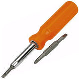 6-in-1 Screwdriver - Slotted 3/16" and 1/4", Phillips #1 and #2, Nut Drivers 1/4" and 5/16"