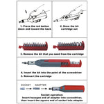 23-in-1 Multi-Function Ratcheting Screwdriver with Slotted, Phillips, Star, Hex, Pozidriv and Socket Bits