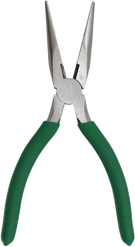 RSR 6-1/2" Long Nose Pliers (Serrated Jaws) with Wire Cutter and Comfort Grip Handles