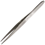 Stainless Steel Tweezers, 4½" Straight with Fine Serrated Points