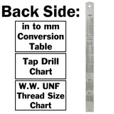 Stainless Steel 12" / 30cm Ruler - Imperial Inches and Metric Millimeters