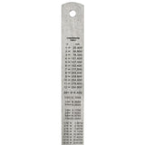 Stainless Steel 12" / 30cm Ruler - Imperial Inches and Metric Millimeters