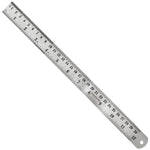 12-Inch / 30cm Steel Ruler with 1/8", 1/16", 1/32", and 1/64" Markings (769-C)