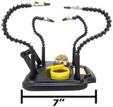 Multifunctional Soldering Helping Hands with Flexible Gooseneck Metal Arms, Heavy Duty Base