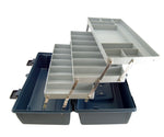 3 Tray Storage Box, Jumbo Size : 17" x 8" x 8 ¾", Blue Color