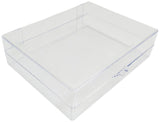 Small Clear Plastic Box, Rigid Hinged Polystyrene - 4⅝ × 3½ × 1¼"