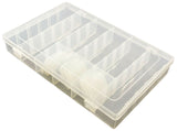 Polypropylene Storage Box with 14 Dividers for 6 to 36 Slots (Flexible) 10.8" x 6.9" x 1.8"