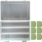 Small Parts  Polypropylene Storage Box with 6 Removable Dividers, 8" x 5.3" x 1.5"