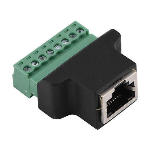 RJ45 Female Jack Adaptor to 8 Screw Terminals - 1PC/PK