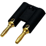 Dual Banana Plug, Solderless (Black)