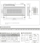 20 x 4 Dot Matrix LCD Module with Driver & Controller, Measures 98 x 60 x 9.5mm