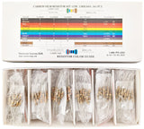 365 Piece Resistor Kit 1/2 Watt in Compartmentalized Cardboard Storage Box - Wide Variety of Values