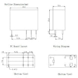 12V 5A Single Contact Relay DIP, 270 Ohms Coil Resistance, Clear, HLS-14F3L-DC12V-C